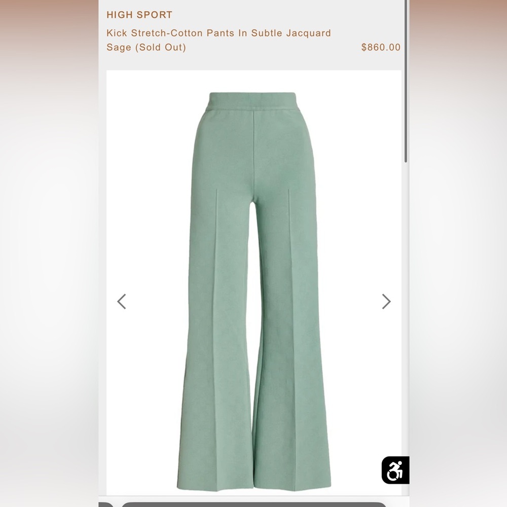 High Sport kick pants sage. SZ small